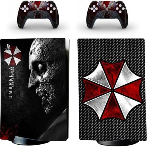 Umbrella PS5 Digital Edition Skin Sticker Decal Cover for PlayStation 5 Console and 2 Controllers PS5 Skin Sticker Vinyl