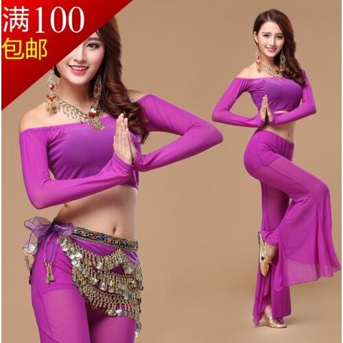 2016 Women New Sale Bellydance Belly Dance Costumes Woman India Square Suits Top&pants Costume Professionals S68 +k68 + Pants
