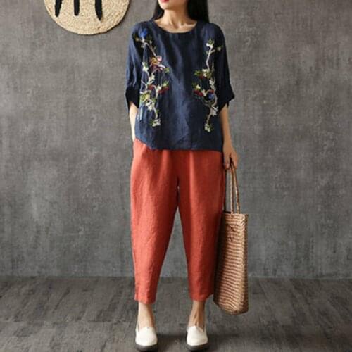 Summer Fashion Cotton Linen Solid Harem Pants Women Casaul High Waist Ankle-Length Loose Trousers Femme Hot Streetwear