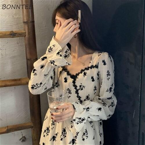 Dress Women Temperament Chic Lovely Empire French Style Trendy Chiffon Girls Vestido Vintage Ins Daily College Femme Dresses New
