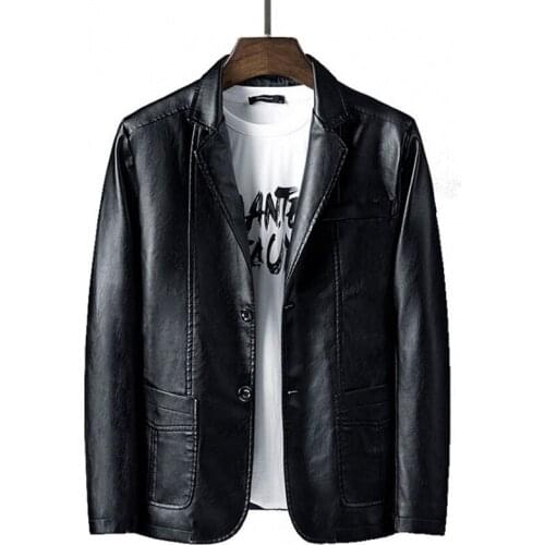 2020 Men Blazer and Jackets Slim Fit PU Leather Jacket Fashion 5XL/6XL Party/Wedding/Business Blazer Leather Jacket Male Outwear