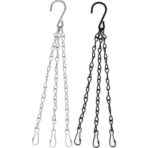 30pcs 3 Point Garden Basket Iron Hanging Chains Flower Planter Pots Holder Replacement