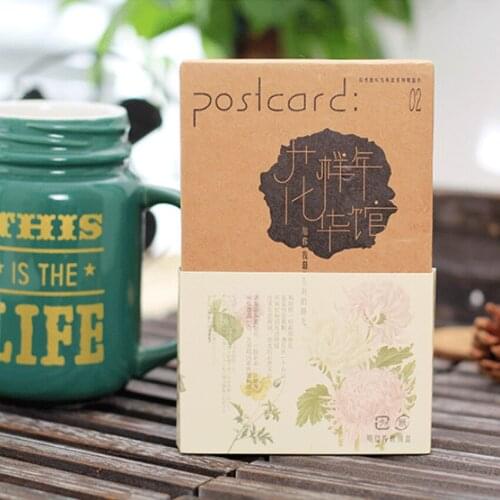 30pcs/pack Herbal Retro-plant Flowers Postcard Kawaii Greeting Card Wish Card Supply For School Office Gifts for kids