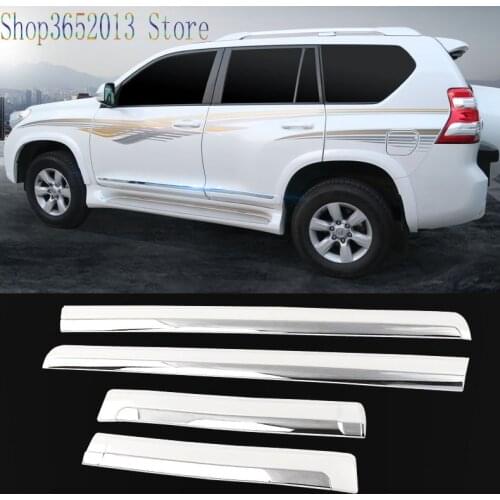 4pcs For Toyota Prado FJ150 2014-2020 ABS Body Side Door Molding Trim Cover Anti-friction strip Decor stickers