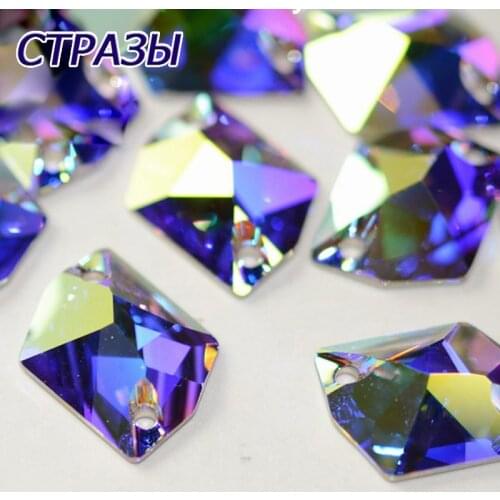 6A quality Cosmic 4 size Cosmic Shape Crystal AB Sew On Rhinestones Flat Back Crystals Sewing Rhinestone Crystals Stone