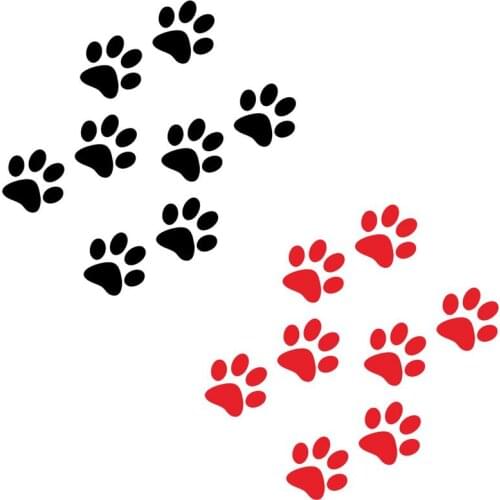 8PCS Lovely Cute Dog Paw Footprints Auto Body Decoration Stickers Doors Windows Glass Sticker Fridge Magnet Decorative Decals