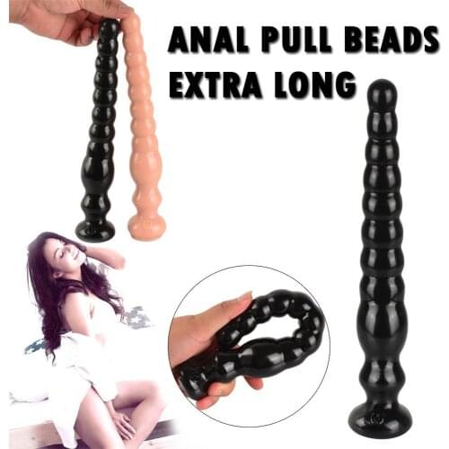 Super Long Anal Beads Anus Backyard Anal Plug With Suction Cup Prostate Massage Butt Plug Anal Balls Sex Toys For Women Men Gay