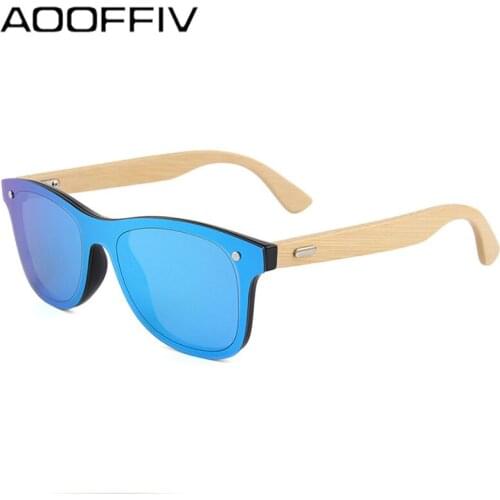 AOOFFIV 2019 Bamboo Wooden Polarized Sunglasses Men Retro Sun glasses Women Brand Original Wood Glasses Oculos de sol masculino