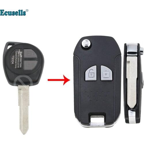 2 button remote key shell case fob for Suzuki SX4 Swift Alto Ignis Splash Wagon with uncut HU133 blade