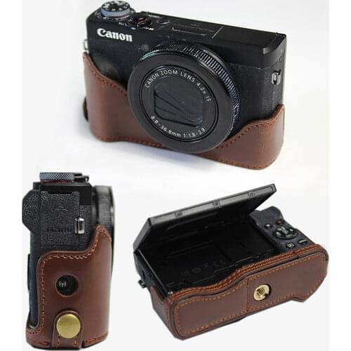 Portable pu Leather case Camera bag cover For Canon G7 X Mark III G7XIII G7X3 G7XM3 protective half shell with Battery Opening