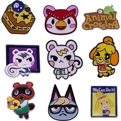 Animal Game the New Horizon Cartoons Enamel Brooch Pins Badge Lapel Pin Brooches Collar Jeans Jacket Fashion Jewelry Accessories