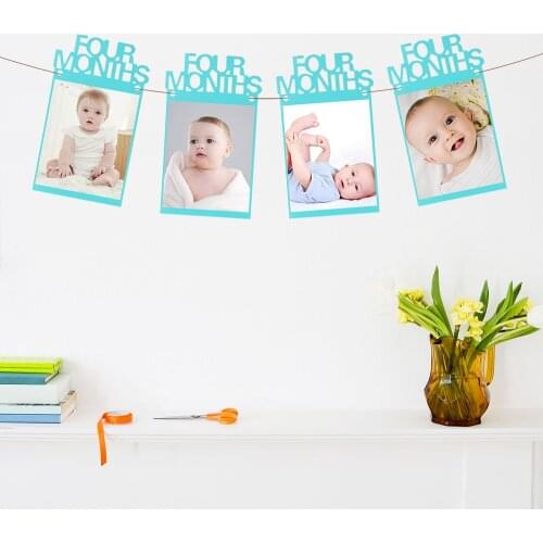 Birthday Party Decor Home Decor Rope and Foam Photo Frame for Baby Vintage Craft Paper Photo Frames 12pc/set DIY