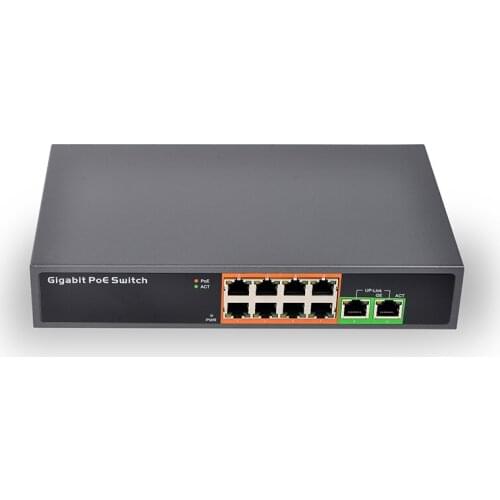 8+2 all gigabit poe switch 48v SDAPO PSE1008G IEEE802.3at/af Standard 10 port switch with 8 port PoE All gigabit for IP Camera