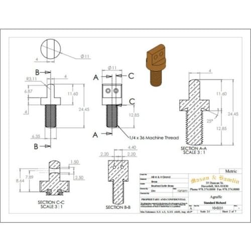 Brass 11#24.45 mm Two hole 100 pcs
