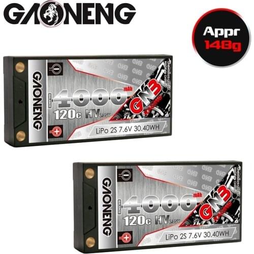 GAONENG GNB 7.6v 4000mAh 120C PLUS LiPo Battery For Remote Control Car Racing Spare Parts With Shell Upgrade LiHV 2S Battery