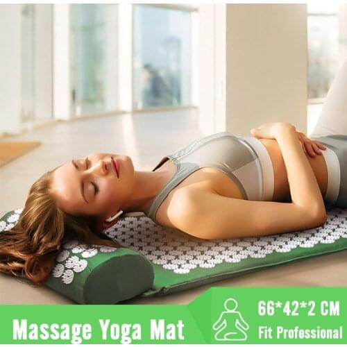 Massage Yoga Mats Acupressure Relieve Stress Back Body Pain Spike Tapete Acupuncture Fitness Massager Cushion With Pillow