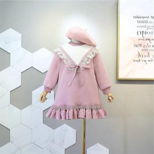 Menoea Baby Girls Dress Girls Fashion Solid Color Ruffles Long Sleeve Sweater Sweet Princess Clothes Casual Dresses Christmas