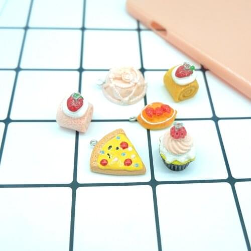 Kawaii Cake Charms Pendants for DIY decoration bracelets necklace earring key chain Jewelry Making Mini simulation food