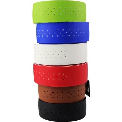 Soft Bike Handlebar Tape Bicycle Handlebar Tape Road Bike PU Leather Perforated Belt Breathable MTB Fixed Gear Belt