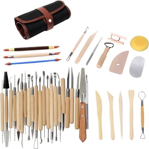 Ceramic tools kit pottery polymer clay Smoothing Wax Carving Sculpture Sculpting Trimming Modelling Tool 38pcs/set