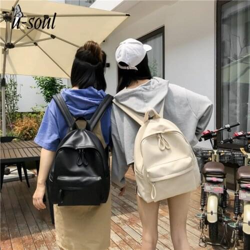 USOUL 2021 New Fashion Backpack High Quality Ladies Soft PU Leather Womens Backpack For Girls Shoulder Bag Travel Backpack
