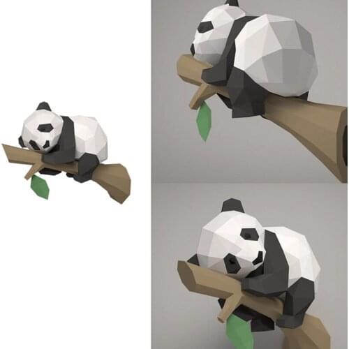 Hot 3D Animal Paper Model,Panda on the Tree Geometric Origami for Home Decor,Wall Decoration,Educational Kids Toys