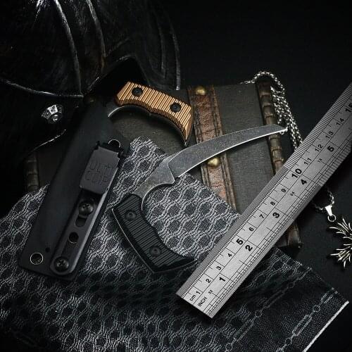 SF Portable Mini Claw Knife D2 Blade Vicissitudes Of Stone Washing Aviation Aluminum Handle With Scabbard Outdoor EDC Tool