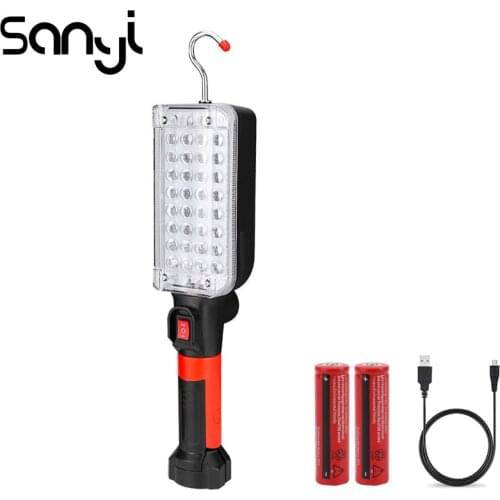 SANYI USB Rechargeable 2*18650 Battery Portable Light 3800 LM Flashlight 2 Modes Working Camping Lamp Torch