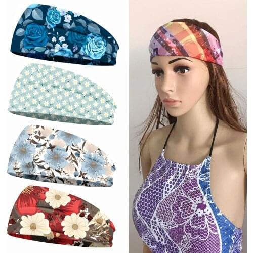 Flower Butterfly Headband Women Floral Hairband Ladies Bandanas Fashion Turban Elastic Headwear Girls Head Wrap Hair Accessories