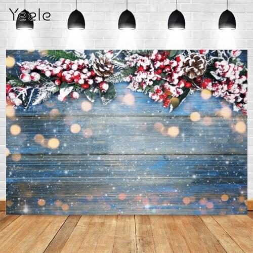Yeele Photozone Christmas Backdrop Photography Wood Board Plank Ball Glitter Dots Portrait Background Photocall For Photo Studio