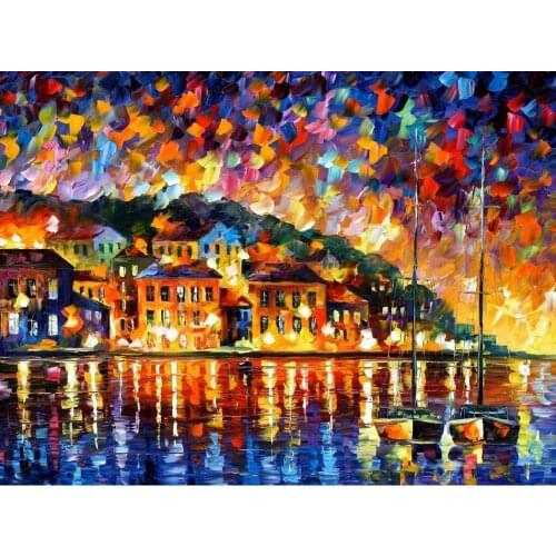 Contemporary art greece knife oil painting canvas beautiful landscape pictures for wall decor