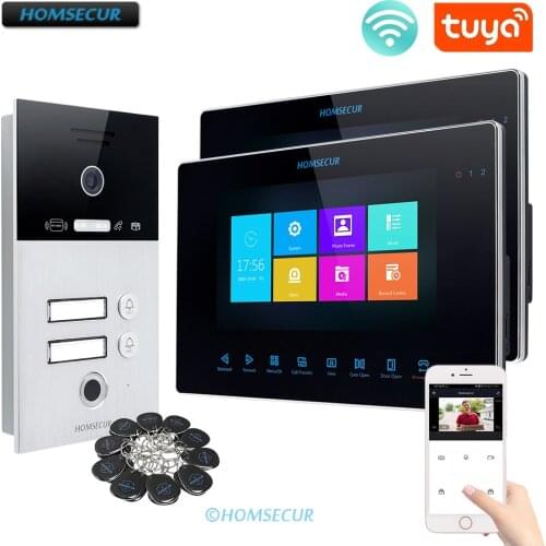 HOMSECUR Wired 9inch Door Phone Intercom System with Dual-Way Intercom between Monitor and Monitor