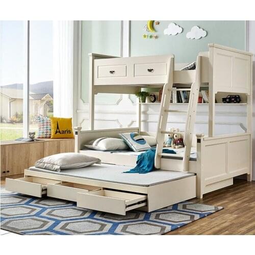 Adult bunk bed high and low bed up and down adult bunk bed up and down wooden bed solid wood child mother bed two multifunctiona