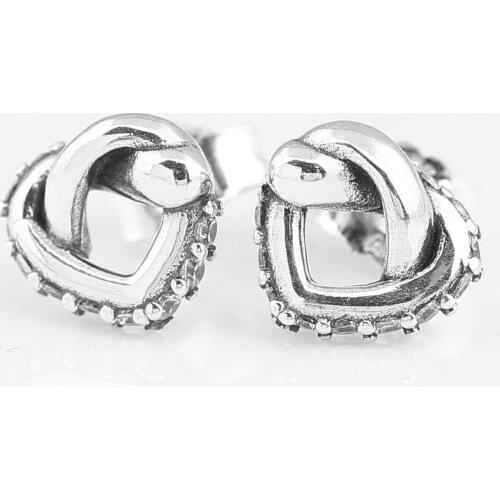 Original Knotted Hearts Emotional Bonds Earrings For Women 925 Sterling Silver Earring Wedding Party Gift Europe Jewelry
