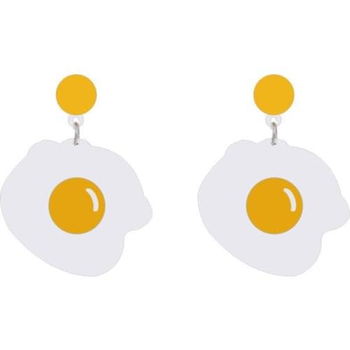 2021 Women Punk Earrings poached egg Pandent Earrings Charm Hip Hop Girls Gift Cute Stud acrylic jewelry Evening Party Earring