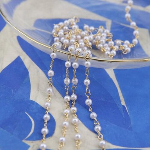 1meter Genuine Gold Plating Pearl Crystal Chain Earrings Necklace Bracelet Accessories Material Diy Handmade Jewelry Accessories