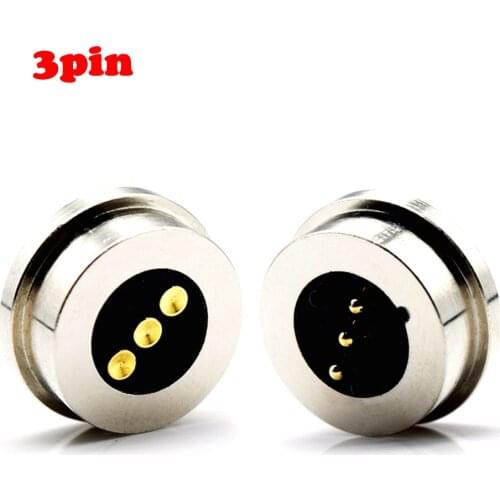1Pair Spring-Loaded Magnetic Pogo pin connector 3 pin Pitch 13.5 mm through hole male female 2A 5V DC Power Charge Probe