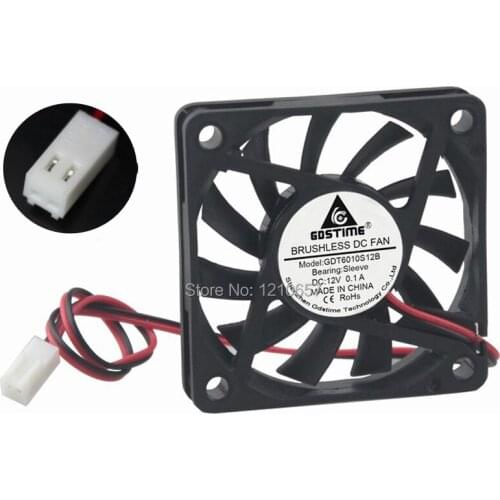 2 PCS LOT Gdstime 60mm 6010 6cm 60x10mm DC 12V 2Pin 2510 Connector Air Cooling Motor Fan