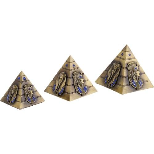 3pcs/set Metal Egyptian Pyramids Architectural Souvenir Keepsake Urn