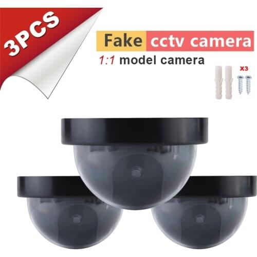 3pcs Outdoor Indoor Simulation Camera Dummy Camera Surveillance Security Cam With Warning Flash LED Light Wholesales 2018 NEW