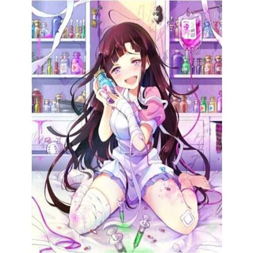 5D DIY Cartoon Anime Girl Diamond Painting Wall Sticker Mosaic Embroidery Home Decoration Painting Art Cross Stitch Kit FH556