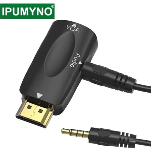 HDMI-Compatible To VGA Adapter Male To Female Aux Audio Cable Converter PS4 TV Box Display Port PC Projector Television Extender