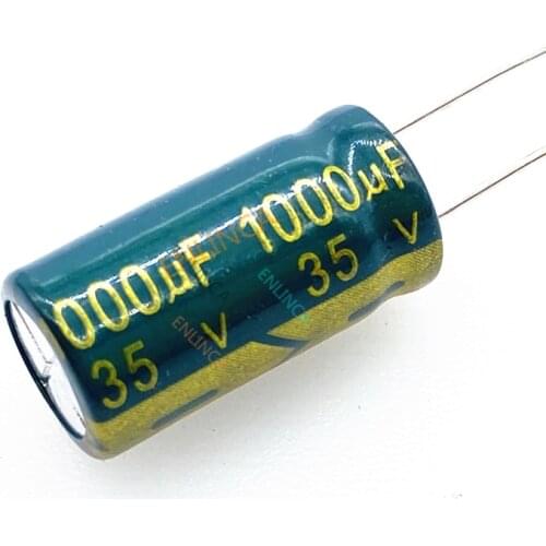 100pcs/lot Low ESR/Impedance High Frequency 35v 1000UF Aluminum Electrolytic Capacitor Size 10*20 1000UF35V 35V1000uf 20
