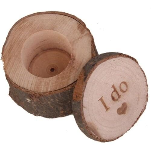 ANGRLY Wooden Printed I do Love Heart Shabby Chic Rustic Wedding Ring Bearer Box Rustic Wedding Ring Bearer Pillow Party Box