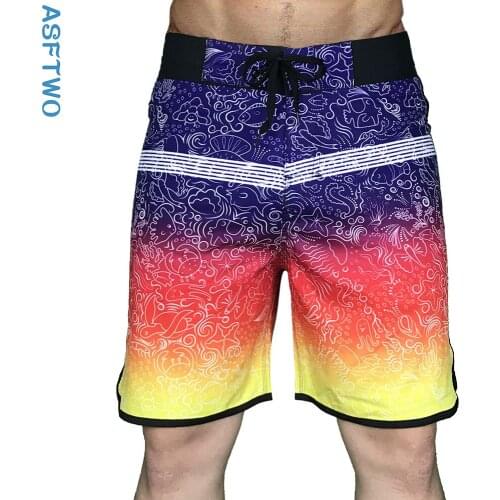 ASFTWO elastic fast dry surf beach pants bodybuilding competition loose sports shorts