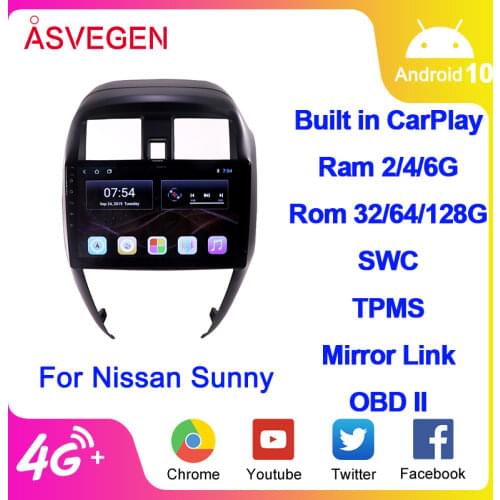 10.1" Android 8.1 Car Multimedia Player For Nissan Sunny 2014-2016 Car Video Radio Stereo GPS Navigation Players