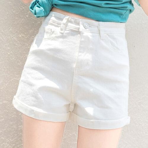 White Denim Shorts Womens Summer Plus Size Streetwear Slim Sexy Shorts Jeans Black Beach High Waist Casual Shorts Women C7511