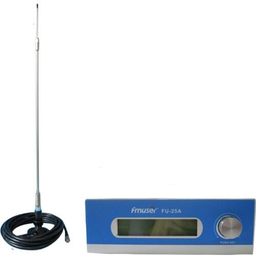 Fmuser FU-25A 25Watt 25W FM Transmitter and CA200 Car Antenna For radio wireless broadcast for Drive-in Church, Auto cinema
