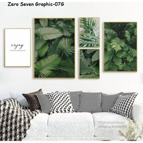 Canvas Painting Green Plant Palm Leaf Fern Quote Photo Poster And Print Picture Wall Art Decoration For Modern Home