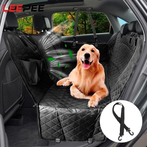 LEEPEE Pet Carrier Tool Car Rear Back Seat Mat Zipper Hammock Cushion Pet Protector View Frontside Mesh Dog Car Seat Cover